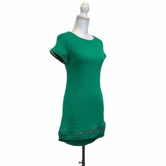 LULU's Women's Sz Small Green Short Sleeve Casual Scoop Neckline Mini Dress - Picture 4 of 7